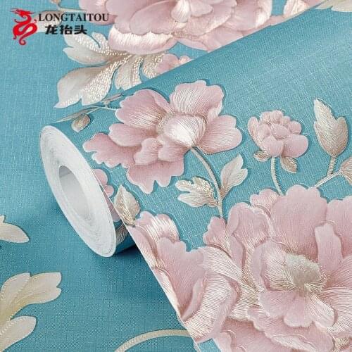Thickened 3d three-dimensional wallpaper self-adhesive 10 meters bedroom warm and waterproof European-style wall stickers