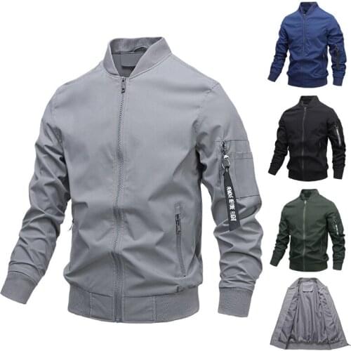 Spring Autumn Running Windbreaker Jackets Mens Pilot Bomber Jacket Male 2020 New Fashion Baseball Coats Zipper Brand Clothing