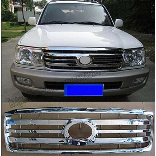For Land Cruiser 4500 4700 FJ100 LC100 2006-2007 1PCS ABS Chrome Front Grilles Protector Trim