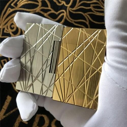 100% new vintage dupont gas lighter gas cigarette lighter polished jet gasoline flint lighter metal gas lighter