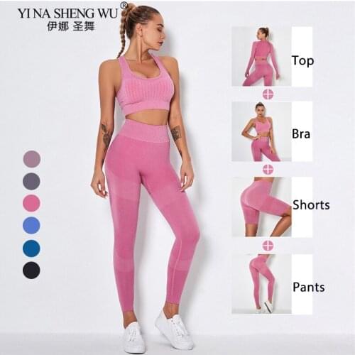 Yoga Pants Set Sports Suit Women Sportswear Sports Outfit Fitness Clothing Athletic Wear Gym Seamless Workout Clothes For Women