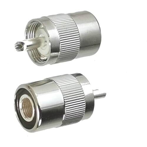 1pcs UHF PL259 Male Screwed Coupling Connector Solder RG5 RG6 5D-FB LMR300 Cable Straight New