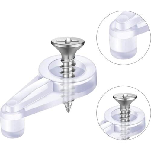 10pcs Glass Door Retainer Clips Plastic Glass Panel Retainer Clips Mirror Clips With Screws For Cabinet Door