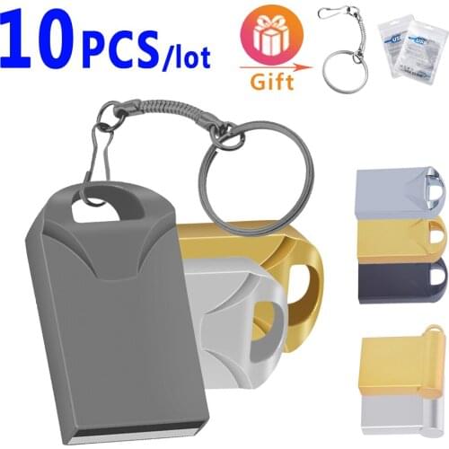 10pcs Usb flash drive 64GB 32GB 16GB 8GB 4GB mini pen drive USB 2.0 Custom logo pendrive portable memory stick free logo