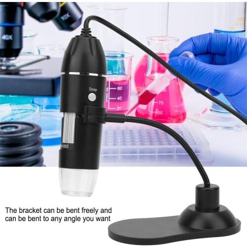 50X-1000X USB Digital Microscope Electronic Microscope adjustable 8 LED lights Magnifier with Bracket for biological research