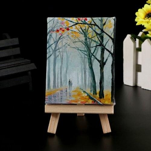 7x7cm Mini Natural Wood Cotton Easel Frame Display Holder For Art Painting Wedding Party Craft