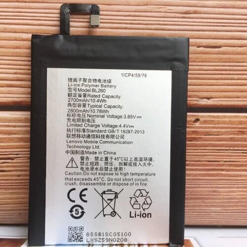 NEW Original 2800mAh BL260 Battery For Lenovo Vibe S1 Lite S1La40 Cell Phone Batteries