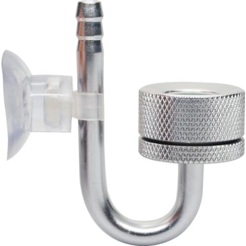 Aquarium CO2 Diffuser Fish Tank Bubble Atomizer Reactor Solenoid Regulator CO2 System Atomizer for Plant with Suction Cup Silver