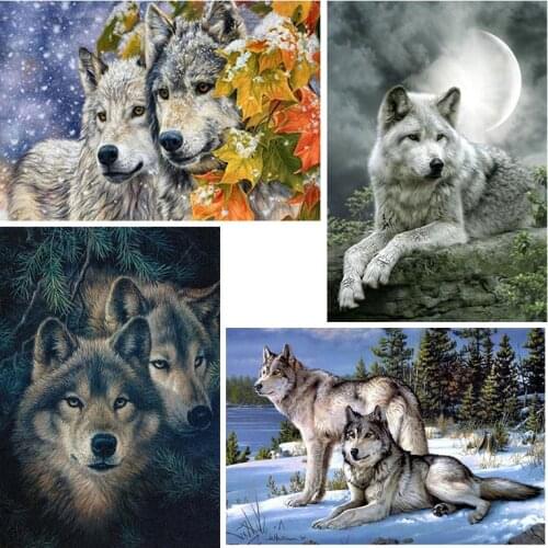5d diy Diamond Painting animal full square Diamond embroidery wolf mosaic picture with Rhinestone decor gift sale