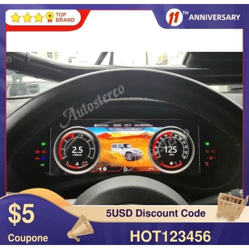 Android 9.0 Car LCD Dashboard For Jeep Wrangler 3 JK 2010-2017 Auto Instrument Panel Modified And Upgraded LCD Multifunctional