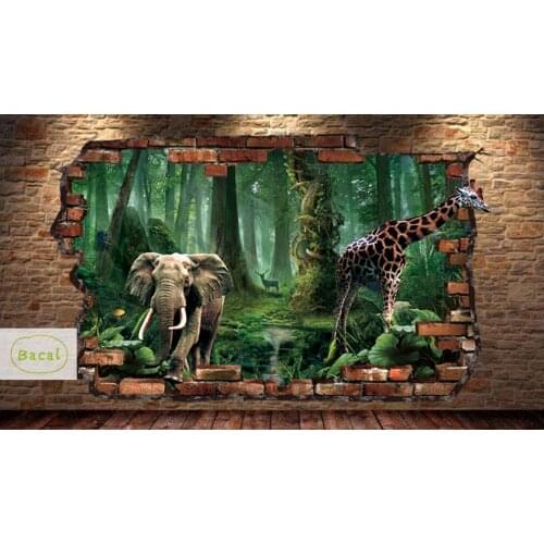 Bacal Custom Photo Wallpaper 3D Stereoscopic Animal Mural Wallpaper Living Room Bedroom TV Backdrop Wall 5D Murals Wallpaper