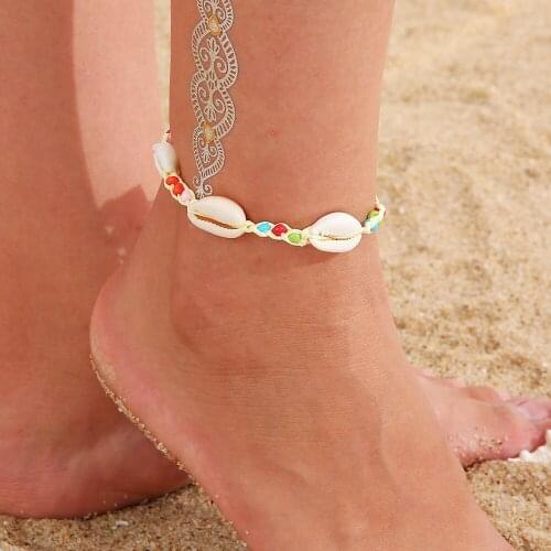 Ankle Bracelet On Leg Foot Jewelry 2021 Boho Charm Bohemia Layered Gold ShellAnklets for Women Accessories Gift Pendant Chain