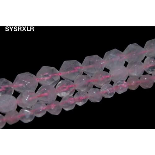Wholesale Faceted Pink Quartz Crystal Natural Stone Beads Round Spacer Beads For Jewelry Making Diy Bracelet Necklace 6/8/10 MM