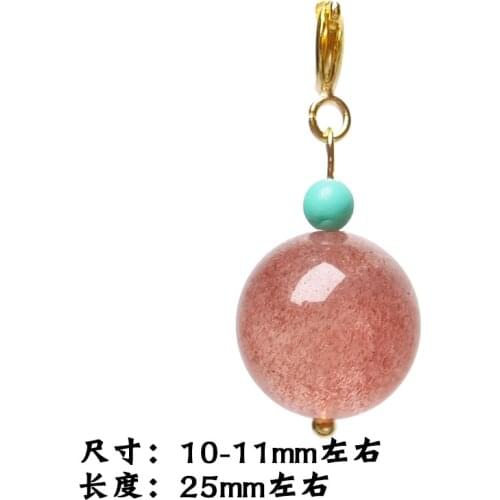 Natural Strawberry crystal beads Chinese Jade Pendant Necklace Jewellery Fashion Accessories Carved Amulet Women Sweater Chain