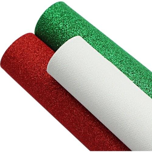 David accessories 20*33cm Christmas Red Chunky Glitter Fabric Synthetic Leather Sequins Patchwork Bag Phone Case DIY,10Yc10999