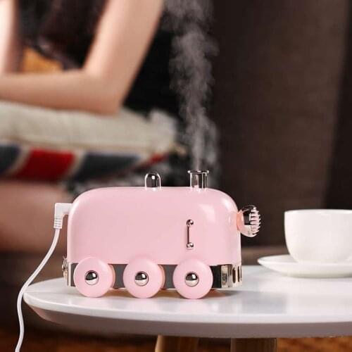 ELOOLE 300ml Mini Train Air Humidifier Aromatherapy Diffuser LED Light For Car Home Mist Maker Air Refresher Humidification