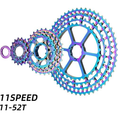New Colorful MTB 11 Speed 11-52T SLR2 Cassette CNC Ultralight 11s Freewheel 11V Mountain Bike HG System K7 Sprocket Bike Parts