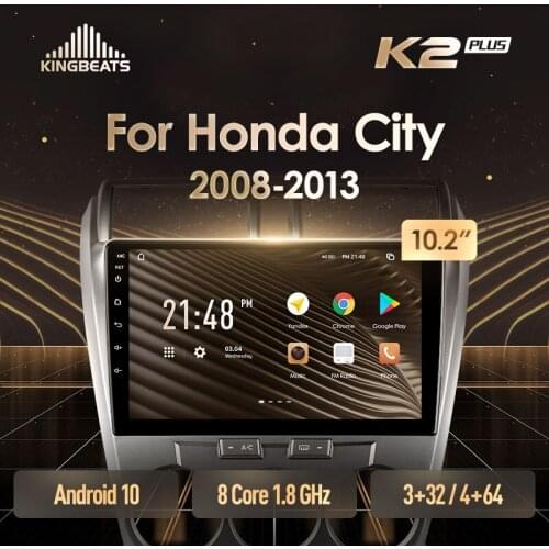 KingBeats Android 10 Octa-Core head unit HU 4G in Dash Car Radio Multimedia Video Player Navigation GPS For Honda City 2008 - 2013 no dvd 2 din Double Din Android Car Stereo 2din