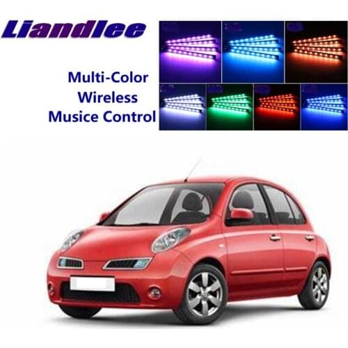 LiandLee For Datsun Micra K12 2002~2010 Car Interior UnderDash FootWell Seat Accent Music Rhythm Ambient Light
