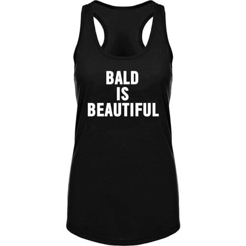 Lyprerazy Womens Bald Is Beautiful Workout Gym Funny Printed Tank Top