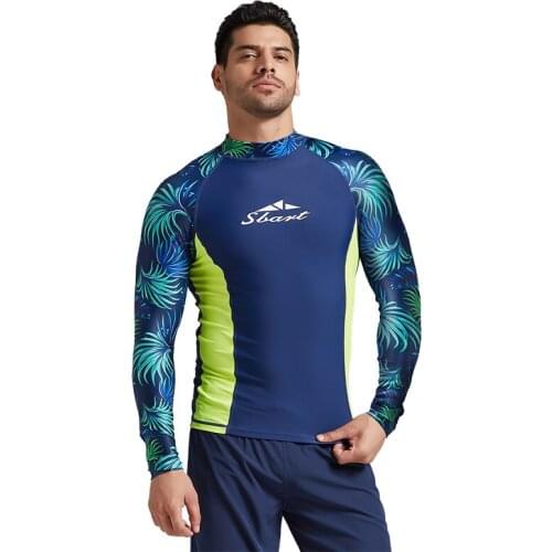 SBART 2019 swimsuit mens sunscreen adult swimwear split male long-sleeved quick-drying suit diving suit surf jellyfish clothing