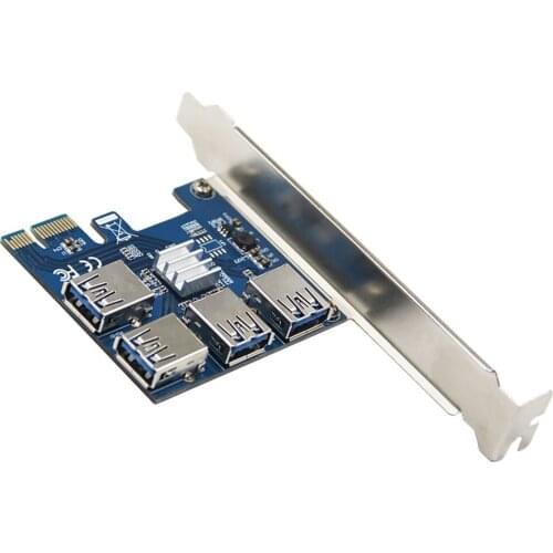 New Add in Card PCIe 1 to 4 PCI Express 16X Slots Riser Card PCI-E 1X to External 4 PCI-e Slot Adapter PCIe Port Multiplier Card