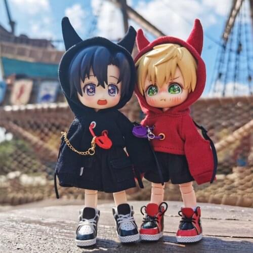 Ob11 baby clothes cool little monster hoodie casual sweatpants for molly, Yuan Nao, GSC body, 1/12bjd, obitsu11 doll clothing