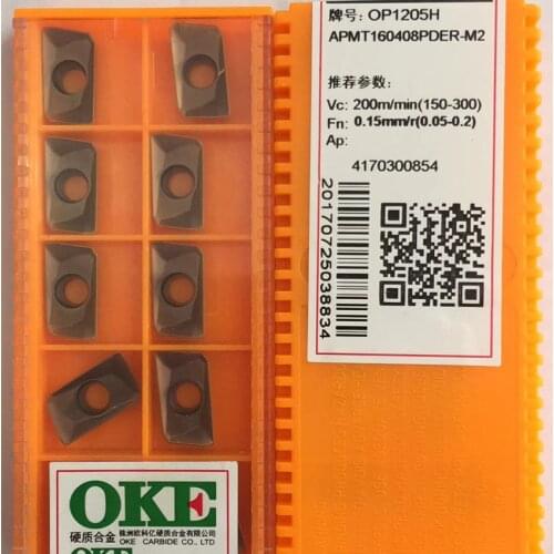 OKE APMT160408PDER-M2/H2 OP2202/OP1302/OP1205H/OP1205/OP1030/OP1215/OC3115D CNC carbide inserts 10PCS/BOX