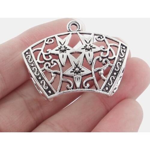 10pcs Large Necklace Scarf Bails Connectors Charms Pendants Jewelry Making Findings