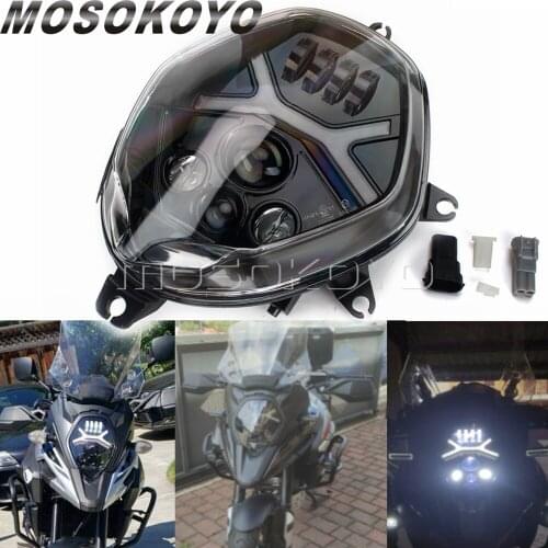 E9 Emark Motorcycle Front LED Headlight Assembly w/ Halo DRL For Suzuki V-STROM DL650A AL XAL XA V-STROM DL1000A XA AL4 AL5 AL6