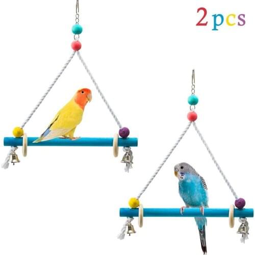 Bird Toys Stand For Parrot Conure Accessories Love Swing Perch Cage Decoration Small Medium Parakeet Supplies