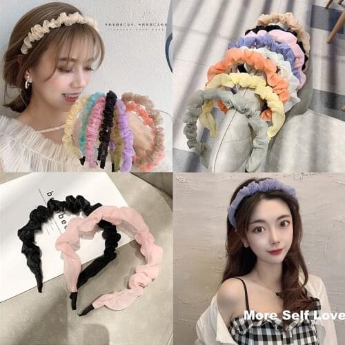 Korean Fine Sweet Simple Mesh Headband Hair Band for Women Headdress Hair Card Fashion Hair Accessories Headbands Bandana Gift