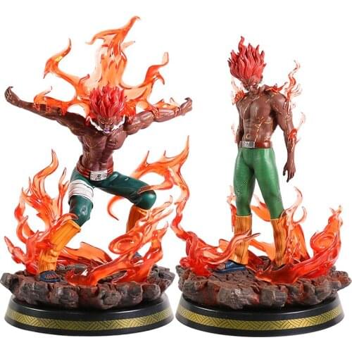 Naruto Shippuden Might Guy Eight Gates PVC Figure Statue Collectible Model Toy with LED Light 2 Types