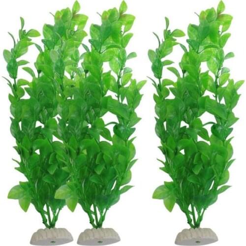 Realistic 3 Pieces Fish tank Aquatic Plants Ornament Decorative Aquarium Green Water Grass