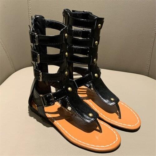 Large Size Buckle Gladiator Sandals Women Flat Casual Thong Sandal Women Summer Shoes