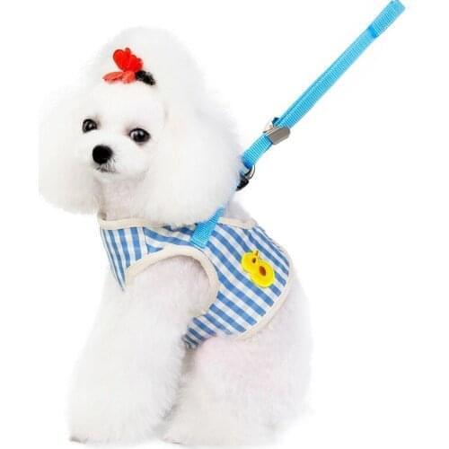 Polyester Pet Harness Pet Harness Vest Plaid Harness Dog Leash Small And Medium Sized Pet Teddy Chihuahua Small Dog Accessories