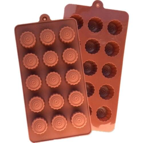 Silicone Mold Sunflower Flower Shape Muffin Cups Candy Jelly Ice Cake Silicone Pudding Mold Cake Tool Chocolate Mold D607