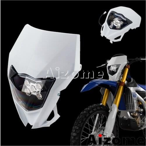 Universal Supermoto LED Headlight Front Running Light Headlamp For Yamaha Kawasaki Suzuki WR250 WR450 YZ250 YZ85 CRF KLX RM 250