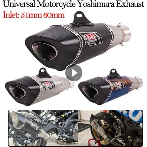 Inlet 36mm 51mm 60mm Universal Motorcycle Yoshimura Exhaust Pipe Escape Modified Muffler For Ninja250 Ninja400 CBR954 CBR1000RR