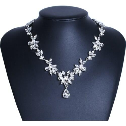 HOWAWAY High Quality Fashion Crystal Wedding Bridal Set Female Bride Necklace Wedding Jewelry Accessories