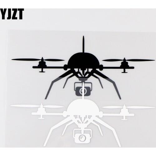 YJZT 15.8X7CM Funny Vinyl Decals Uav Four Axis Vehicle Racing Uav Vehicle Car Sticker Black / Silver 10A-0039
