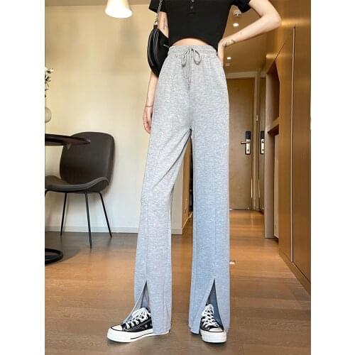 2021Fashion Casual Wide Leg Pants Women Streetwear Casual Trousers High Waist Long Pants