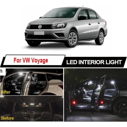 10Pcs Canbus No Error Ice Blue White Auto Accessories LED Interior Map Dome Trunk Light Kit For Volkswagen VW Voyage 2009-2016