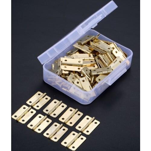 100Pcs Iron Cabinet Door Furniture Hinge Jewelry Wooden Boxes Decorative Hinge Furniture Fittings 23*19mm
