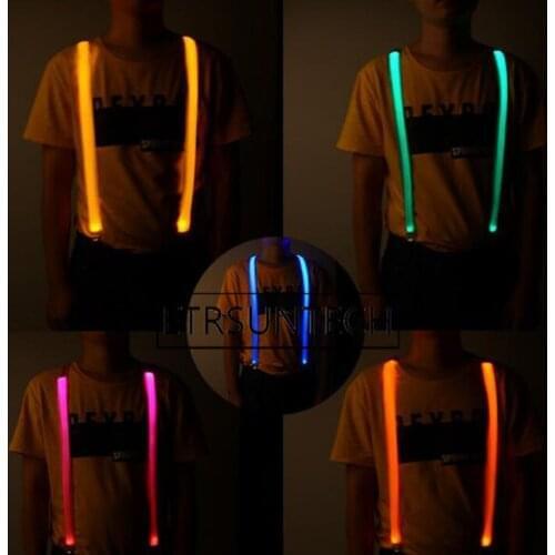 20pcs Led Suspenders Unisex Flashing Adjustable Light up Suspender For Outdoor Night Cycling Running Riding