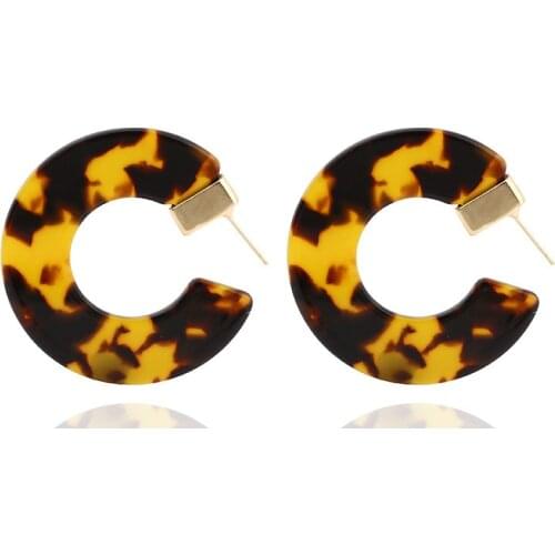 2020 New Beach Multicolor Statement Earrings Acrylic Big Hollow Round Circle Geometry Resin Dangle Drop Earring Women Jewelry