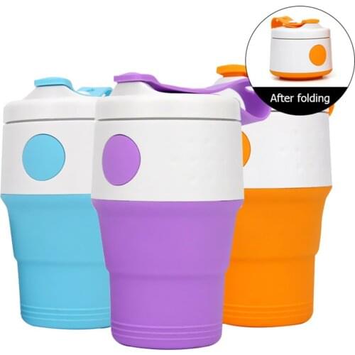 2021 New Folding Silicone Cup Portable Silicone Telescopic Drinking Collapsible Coffee Cup Foldable Silica Mug Coffee Cups