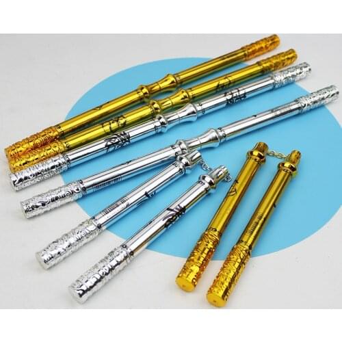 Creative Fashion Water Pen Golden Hoop Nunchaku Shape Gel Pen Student Transfer Double-ended Pen School Supplies Stationary Items