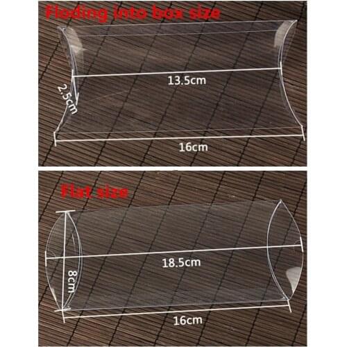 30pcs/lot-2.5*8*16cm Clear Pillow Shape PVC Box Candy Carry Case Waterproof PVC Boxes For Jewelry Toys Gift