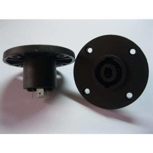 4 Pole Pin Female Speakon Round Chassis Mount Connector Coupler Audio Adapter BLACK Color
